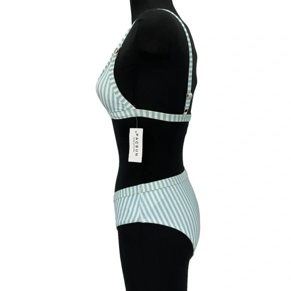Pacsun L. A. Hearts Blue and White Stripped Bikini C1 - Picture 8 of 12